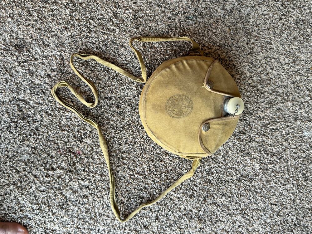 Vintage Boy Scouts of America Aluminum Canteen with Original Canvas & Strap